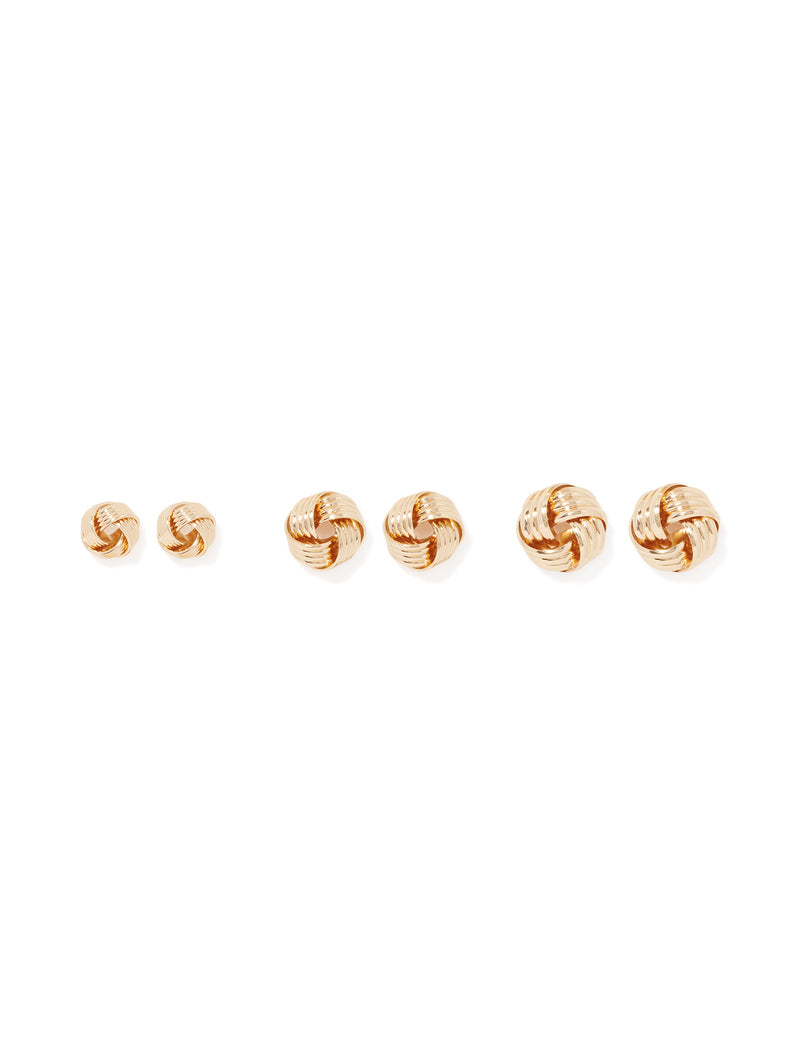 Keke Knot Stud Earrings Multi Pack 0 Gold Forever New