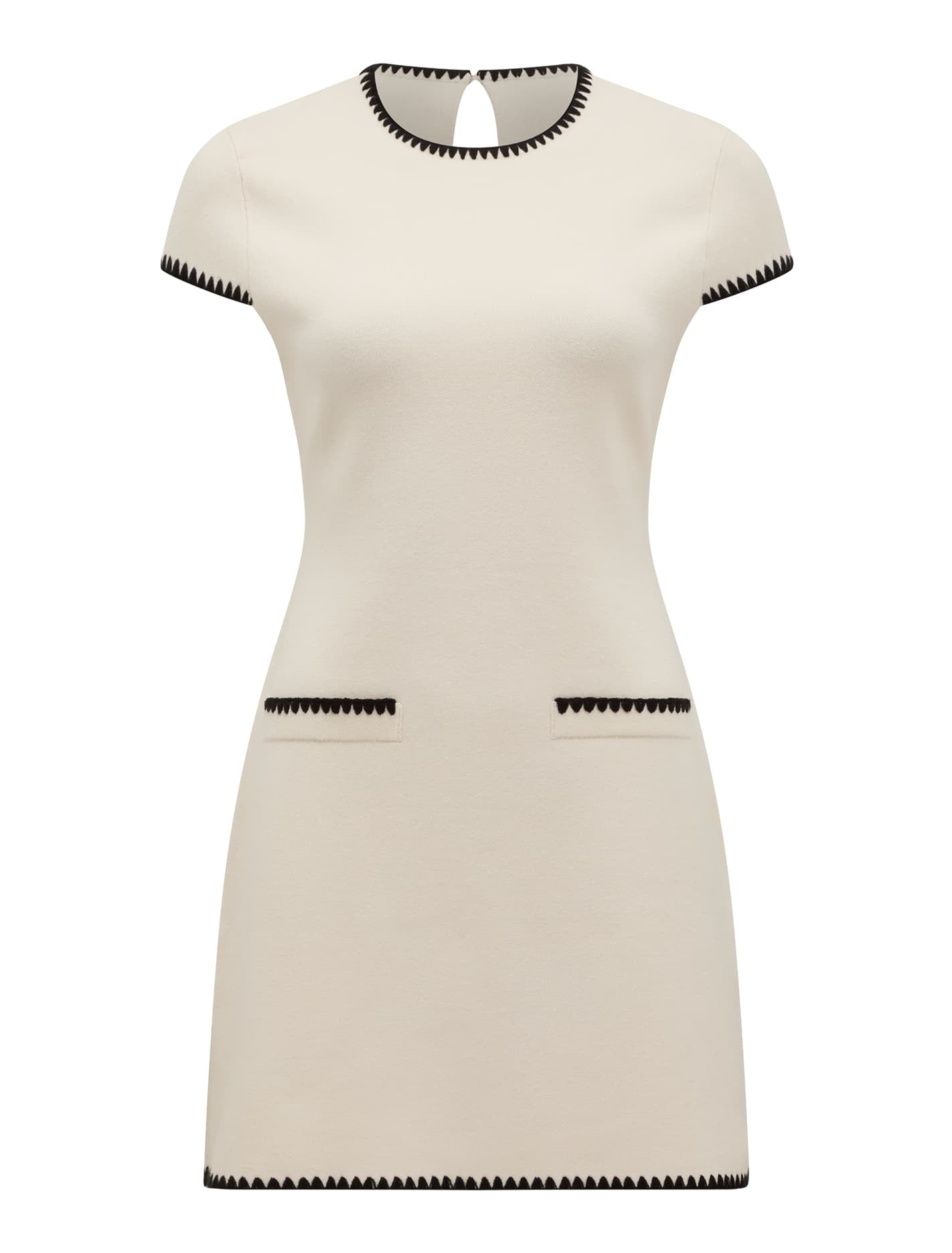 Marla Whipstitch Trim Mini Dress Forever New