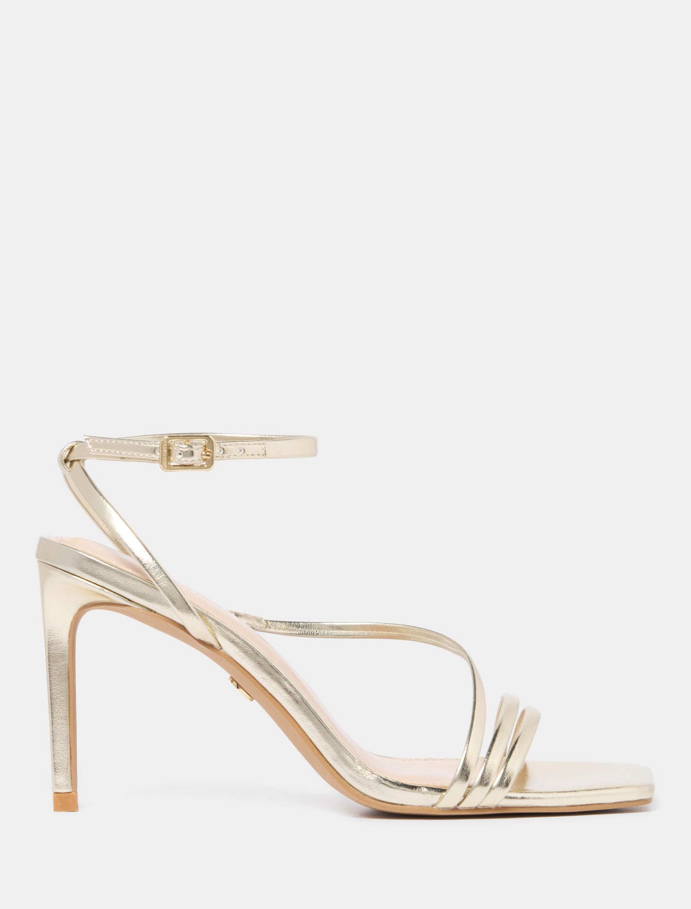 Sabrina Strappy Sandal Heel Gold Forever New
