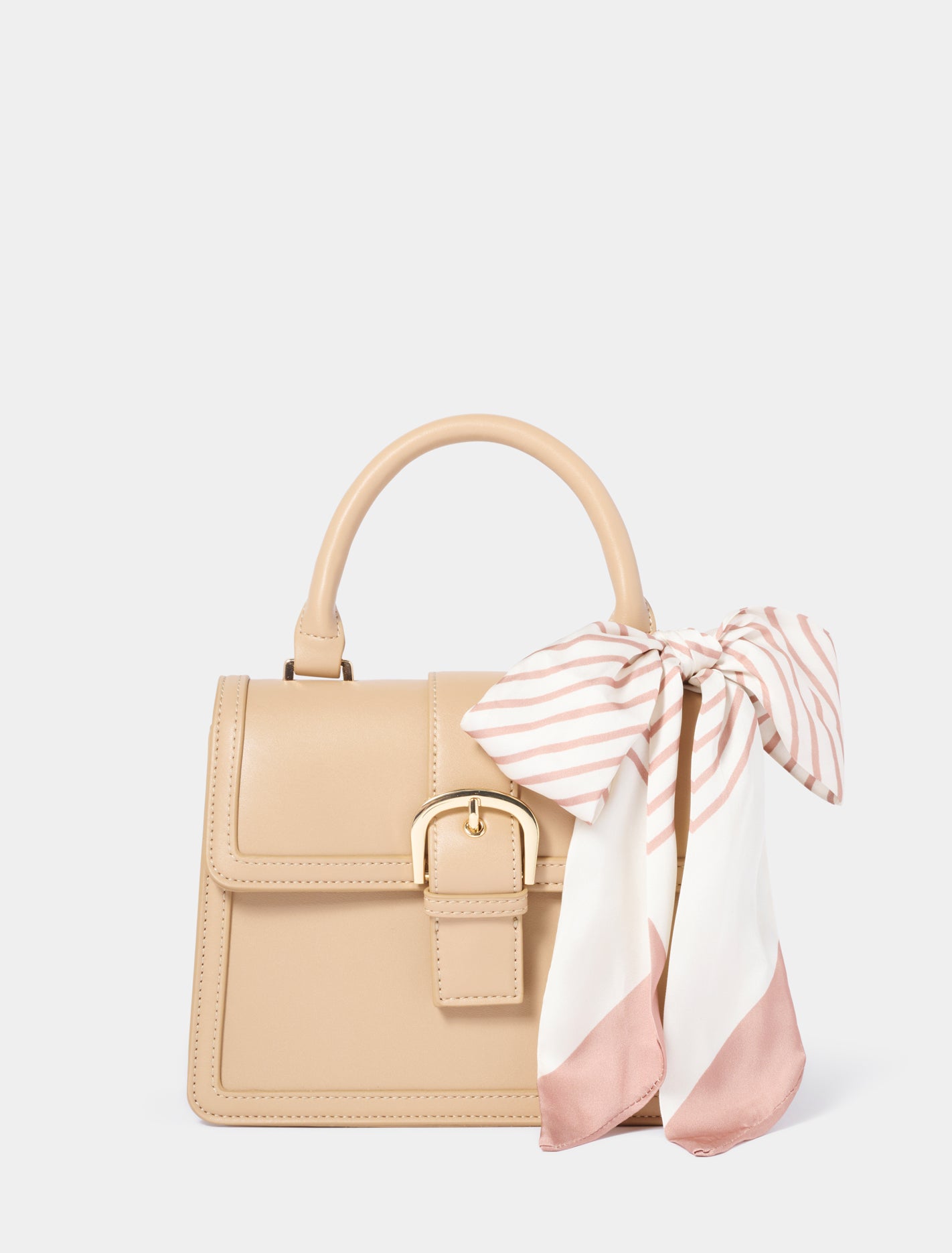 Lily Buckle Top Handle Bag 0 Beige Forever New
