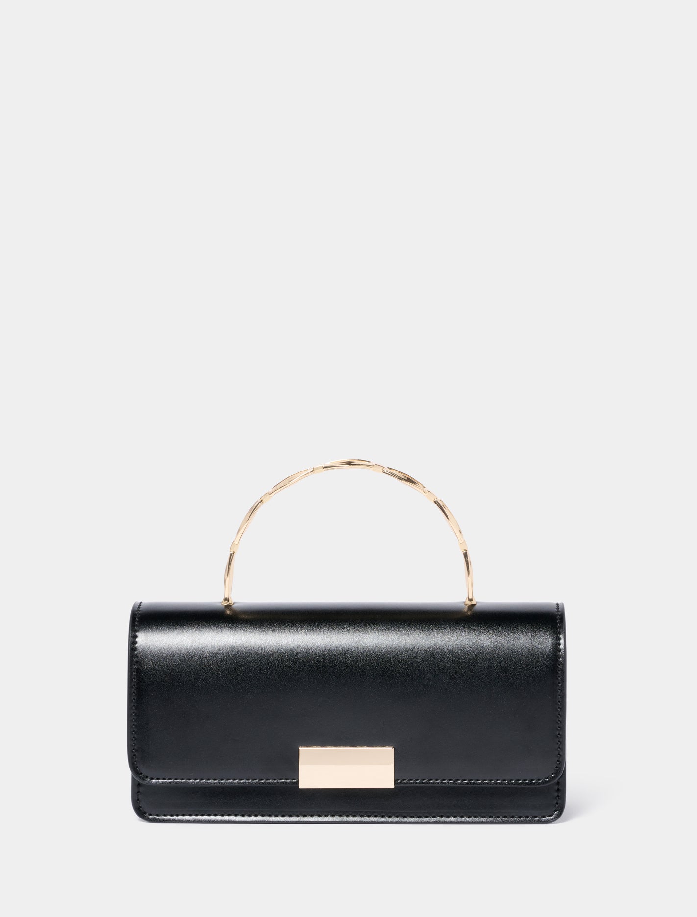 June Metal Top Handle Bag 0 Black Forever New