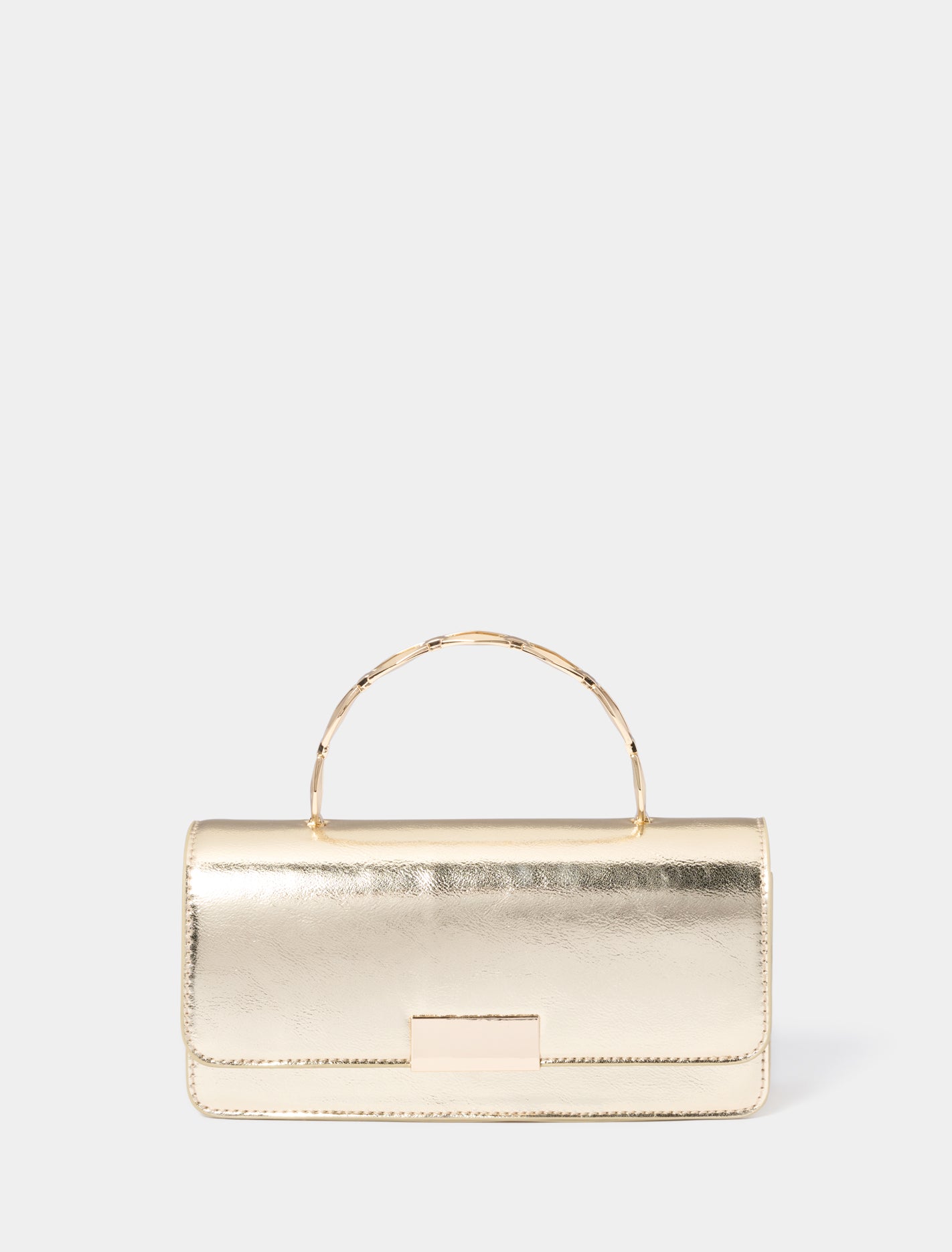 June Metal Top Handle Bag 0 Gold Forever New