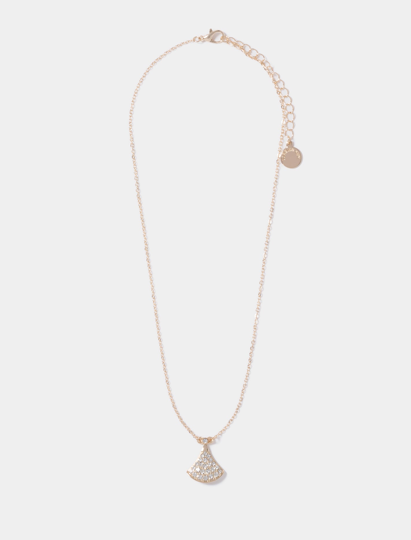 Gemma Stone Fan Pendant Necklace 0 Gold Crystal Forever New