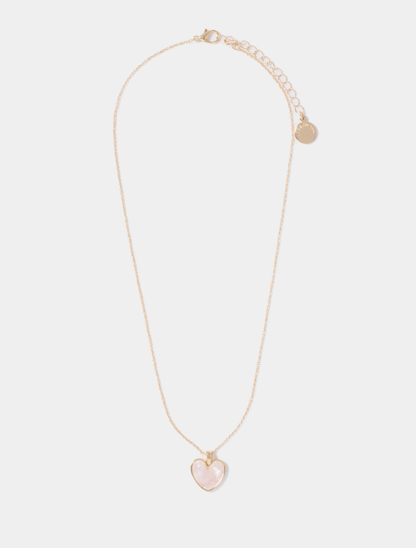 Norah Heart Pendant Necklace 0 Gold Pink Forever New