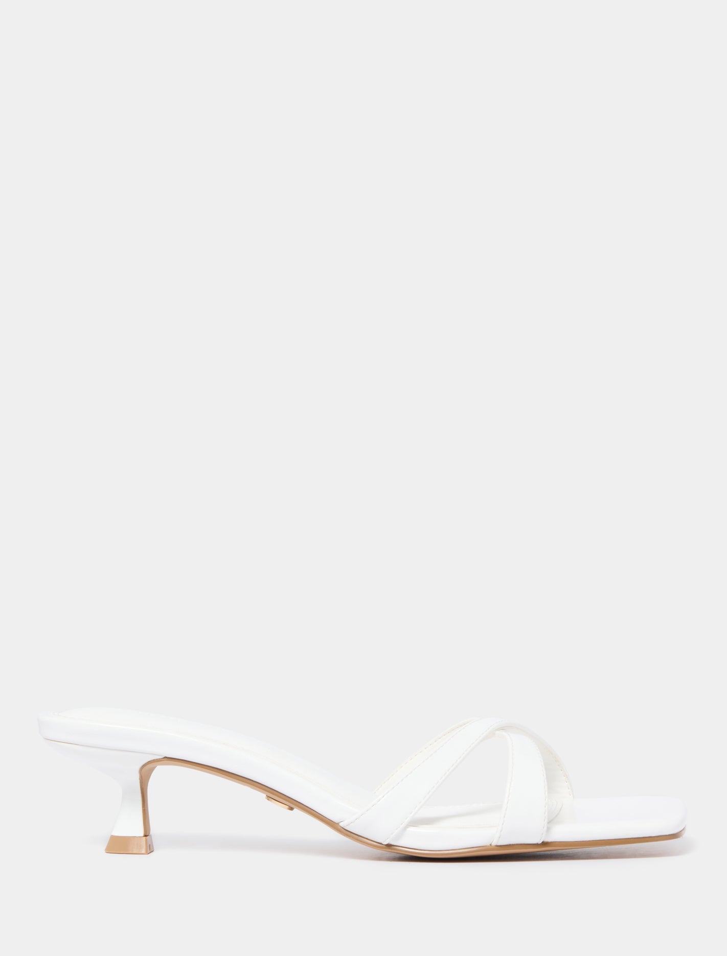 Saskia Crossover Strap Heeled Mule White Forever New