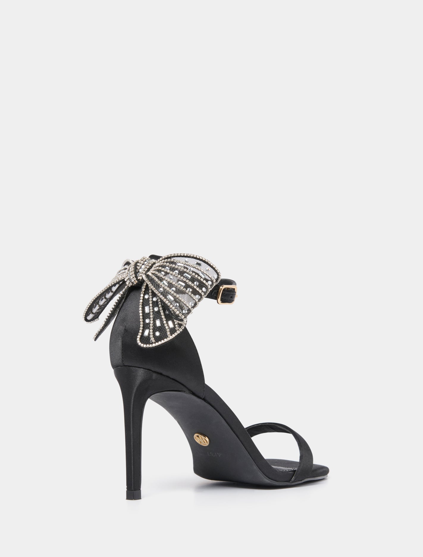 Janelle Jewelled Bow Trim Sandal Heel Forever New