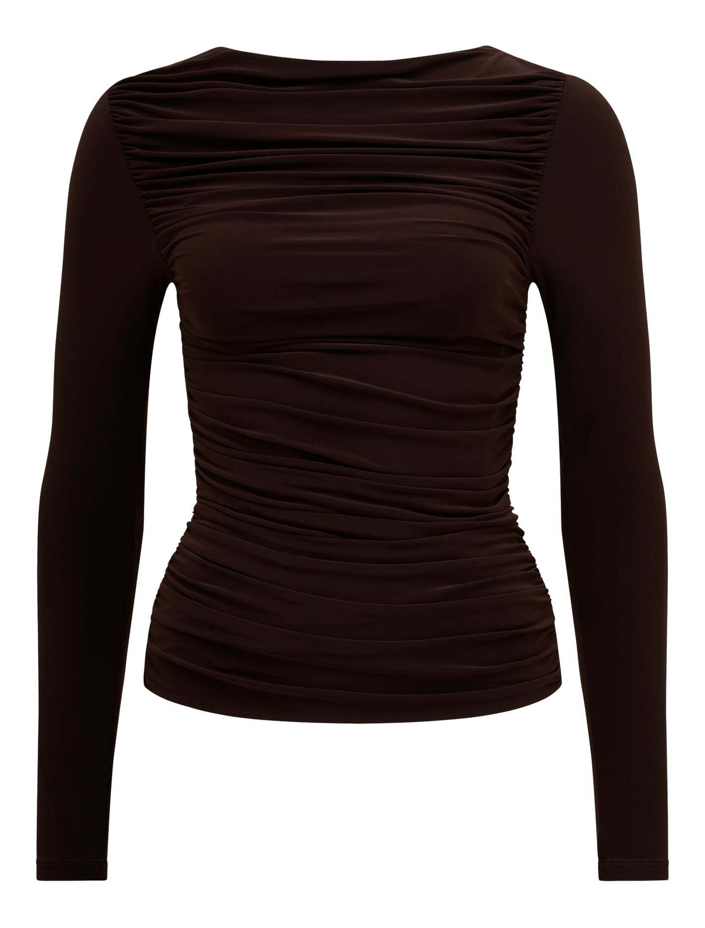 Monica Ruched Boat Neck Top Forever New
