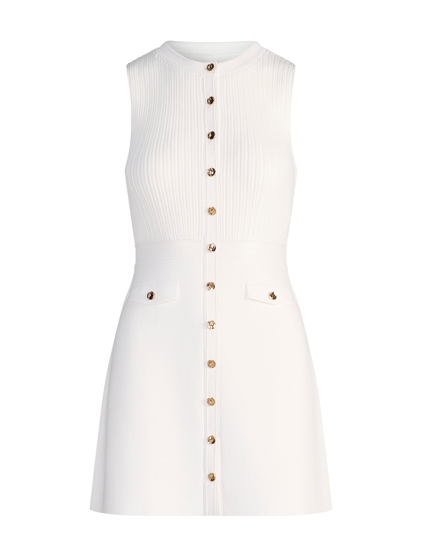 Issie Stitch Interest Mini Dress Porcelain Forever New