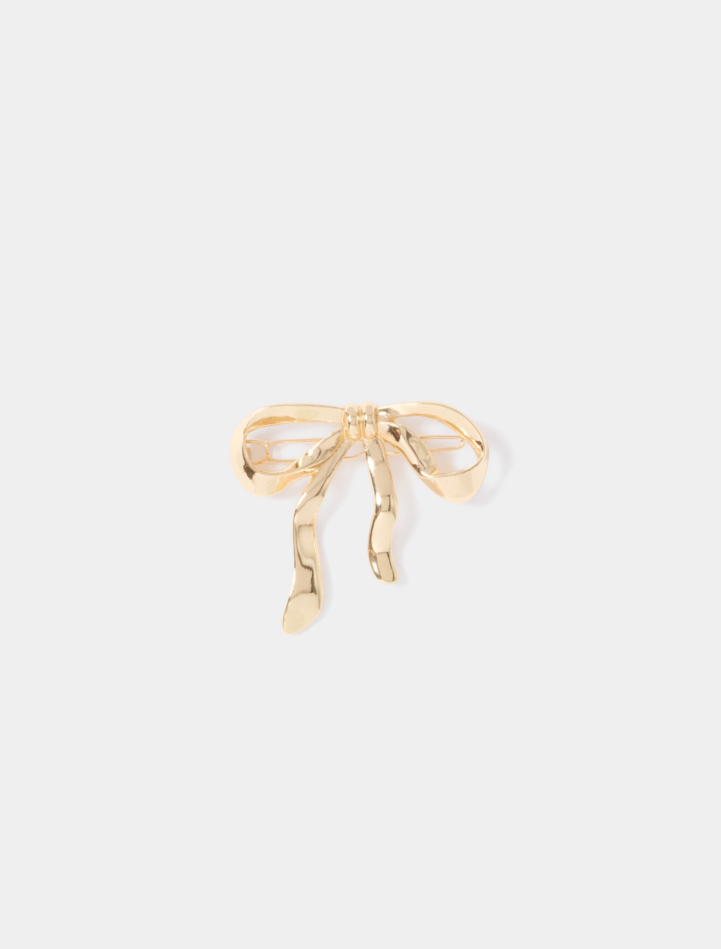 Ariana Solid Bow Barrette Clip 0 Gold Forever New