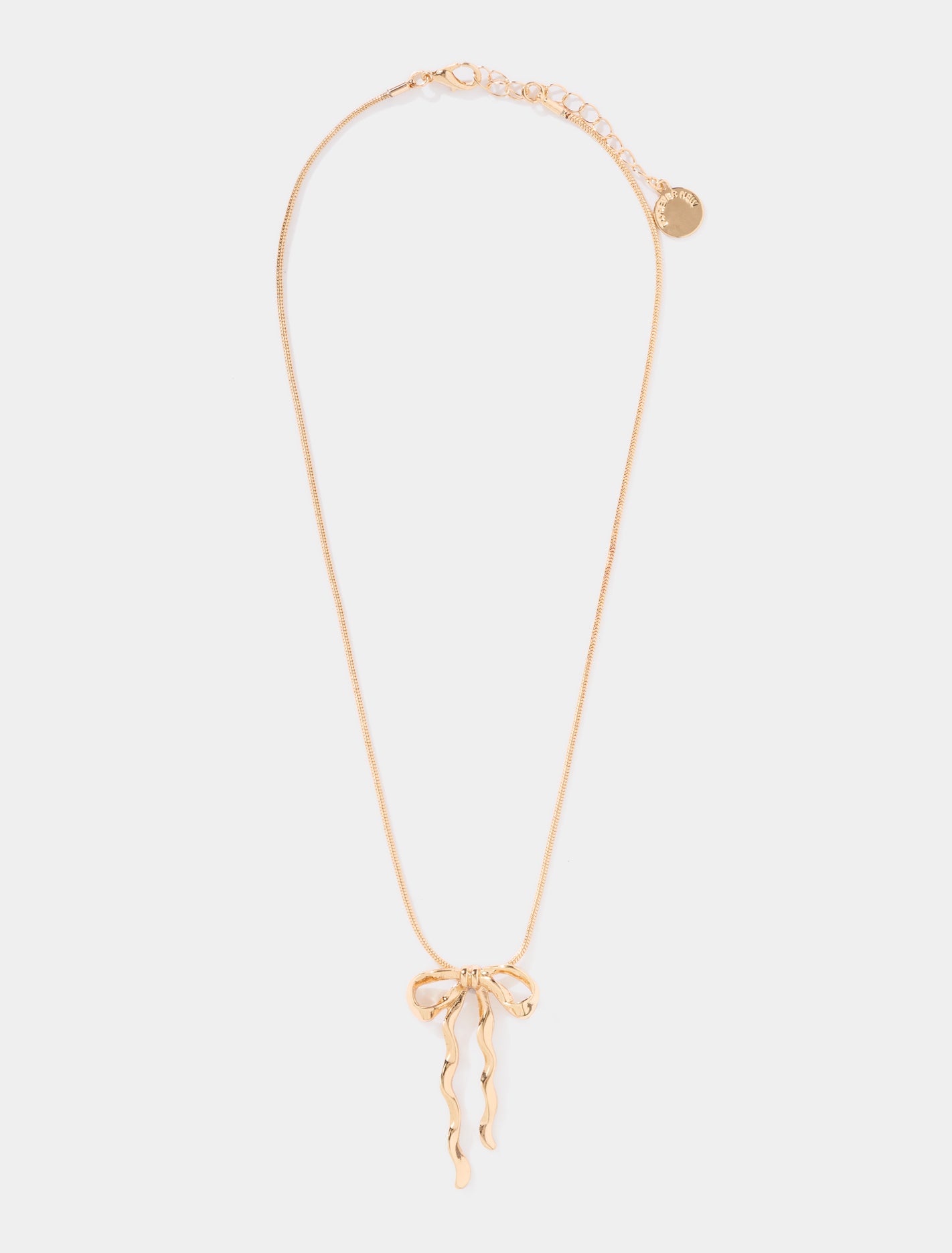Brianna Metal Bow Necklace 0 Gold Forever New
