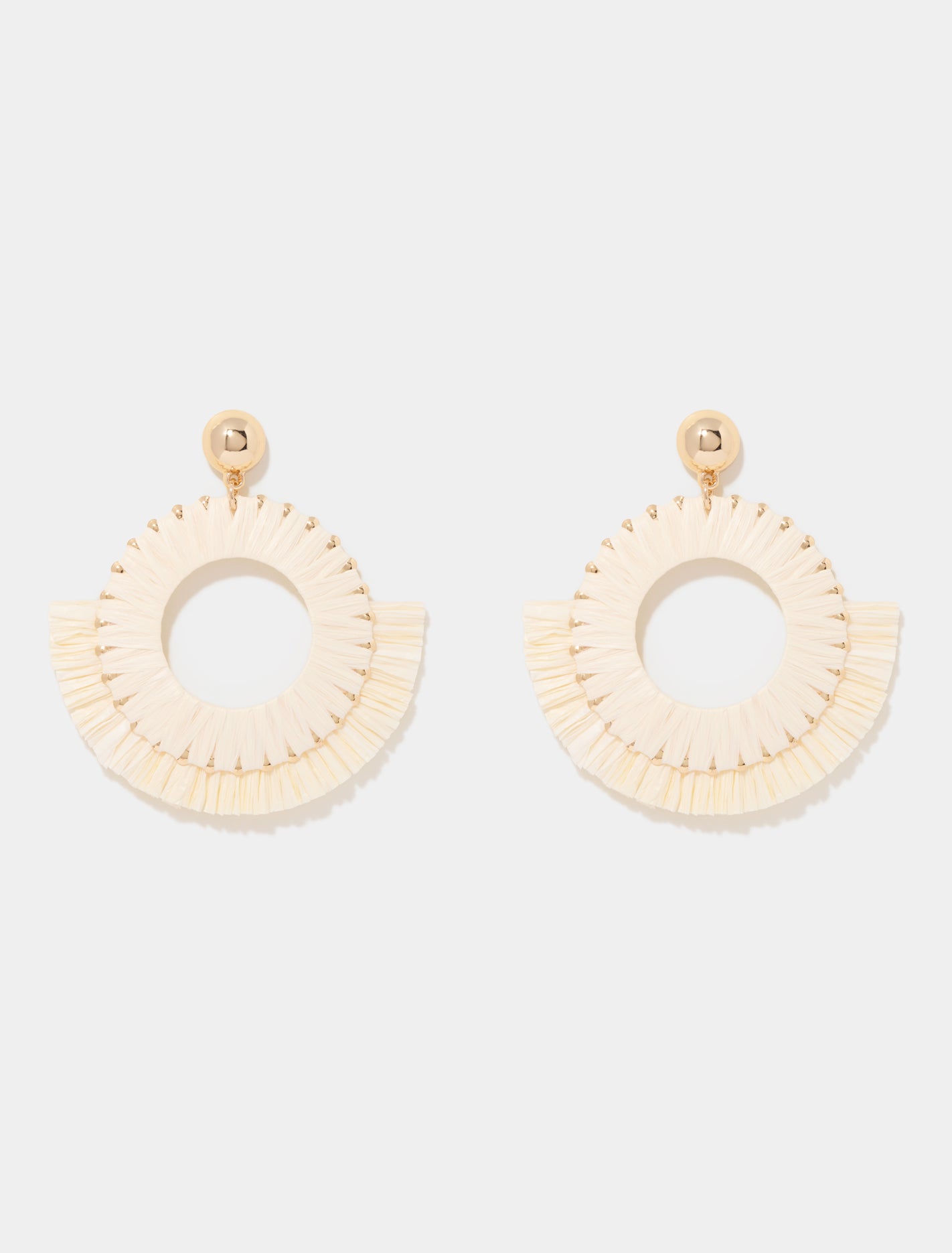 Zoe Woven Drop Earrings 0 Ivory Gold Forever New