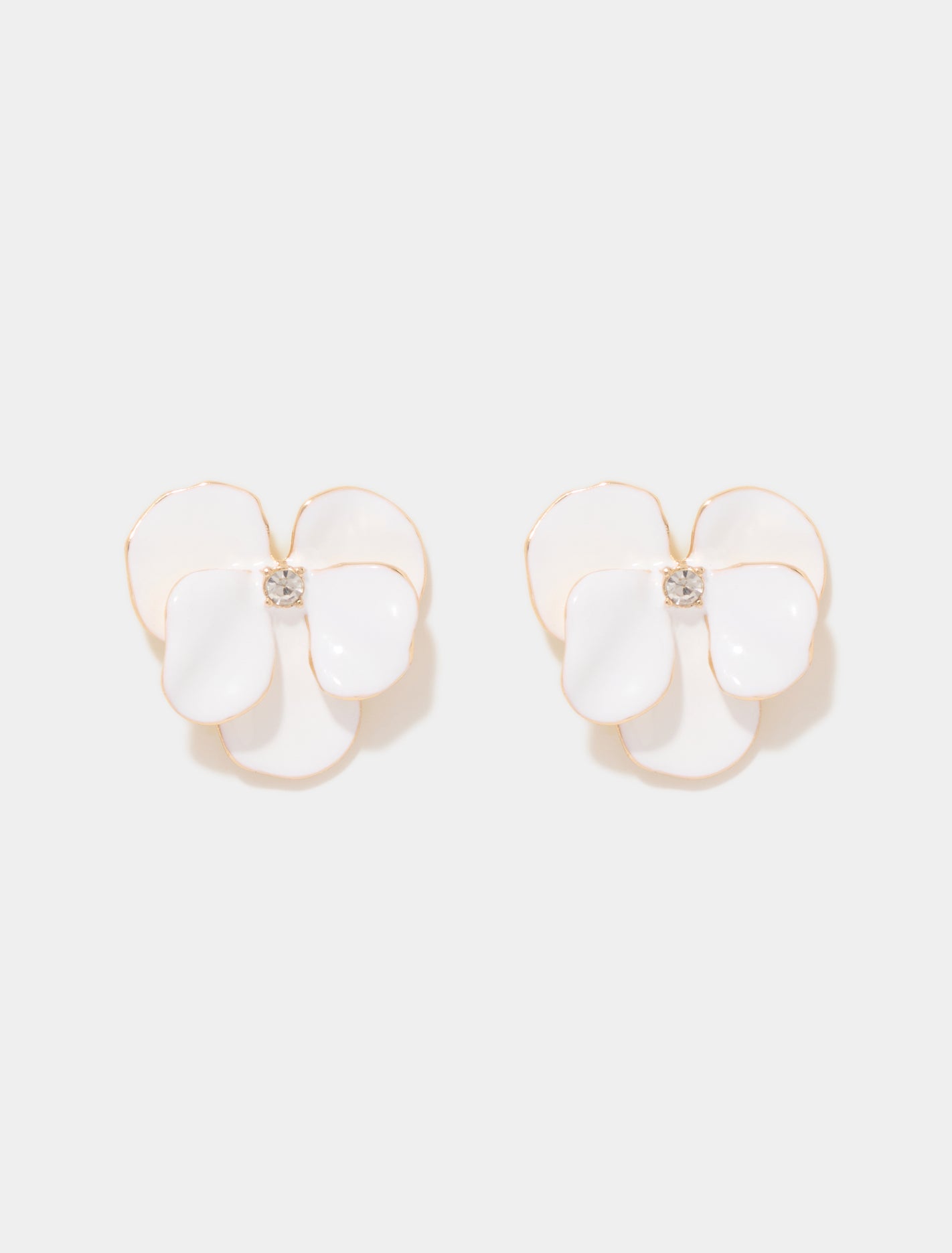 Bridget Flower Enamel Earrings 0 Ivory Gold Forever New