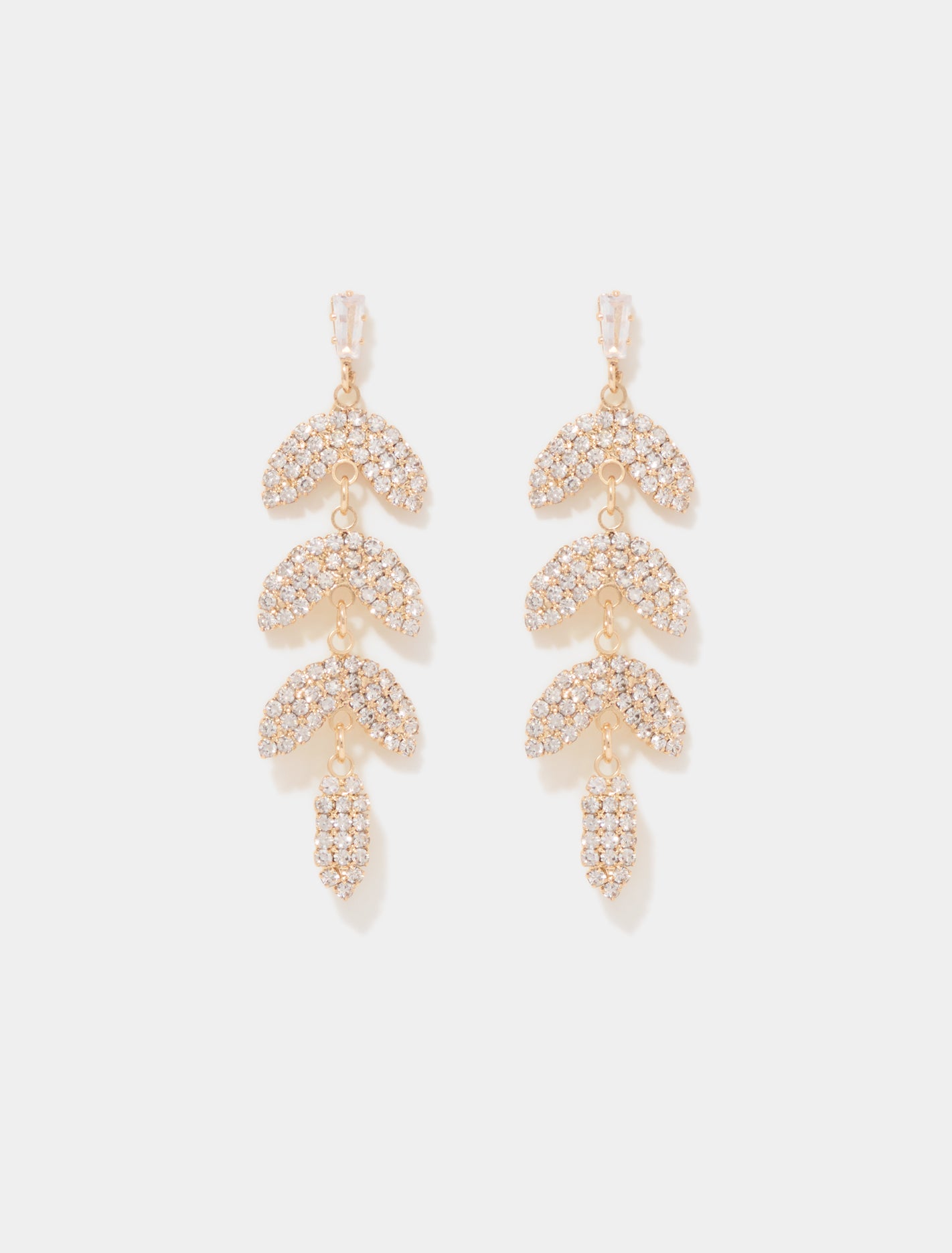 Melody Stone Petal Drop Earrings 0 Gold Crystal Forever New