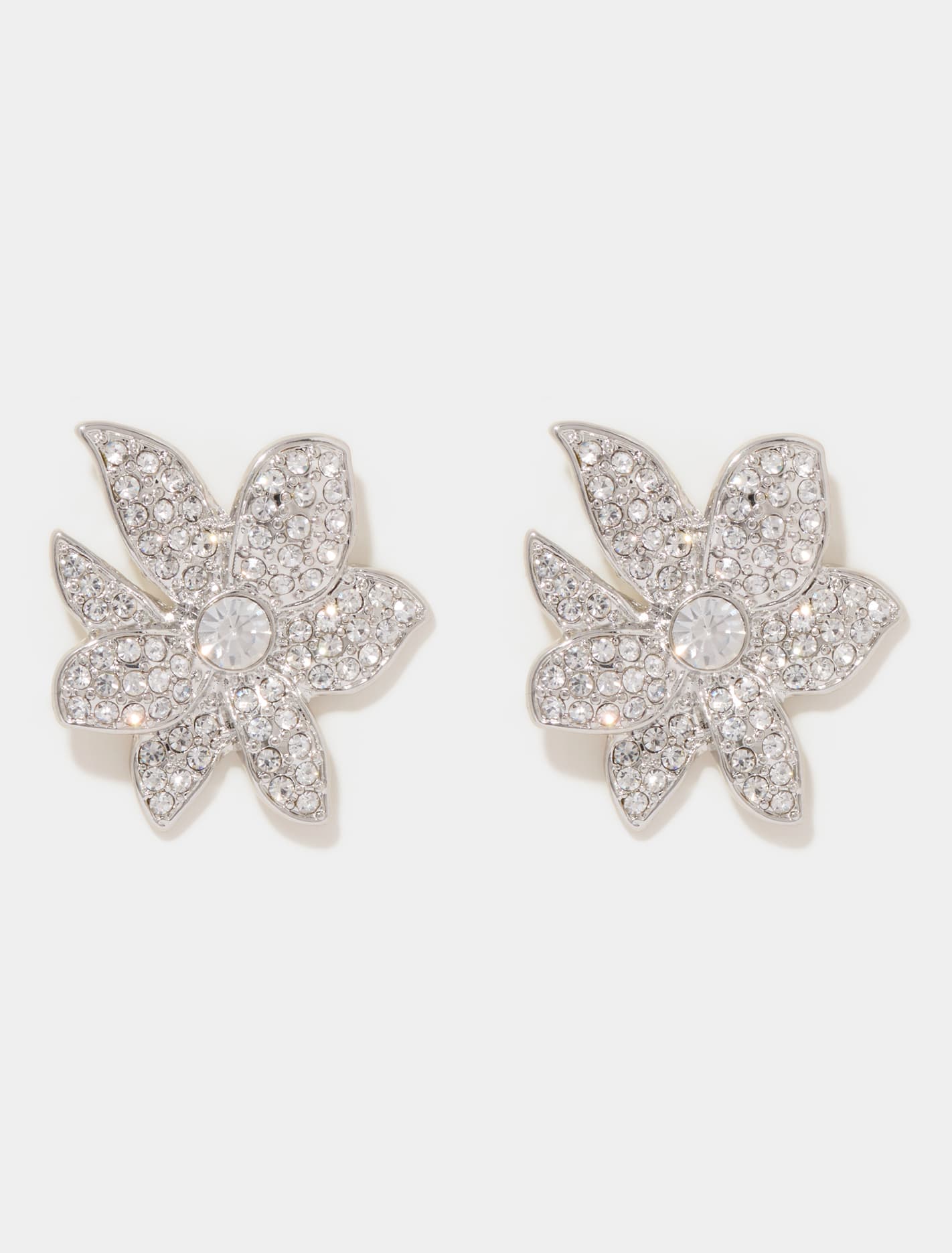 Ida Statement Crystal Flower Earrings 0 Silver Crystal Forever New