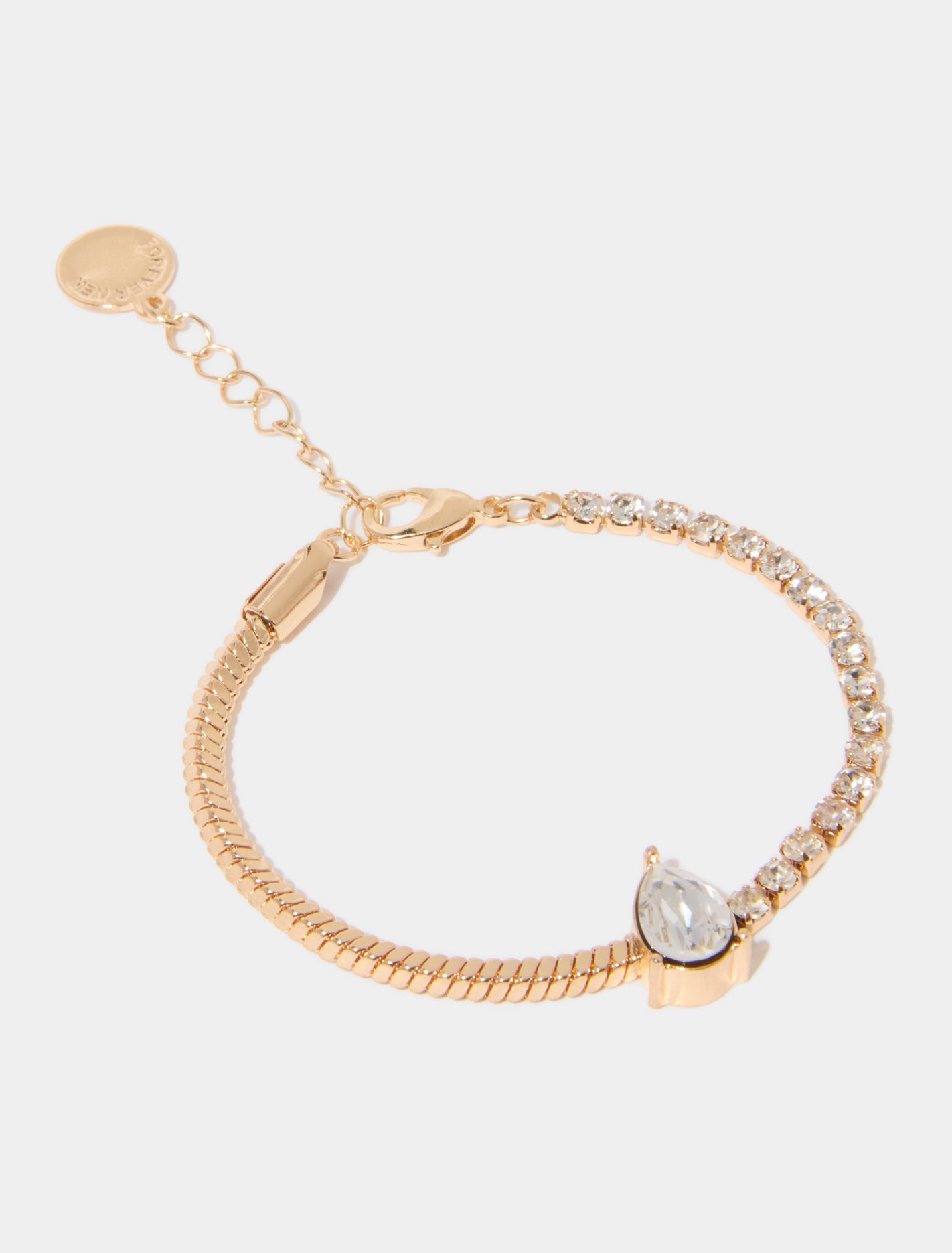 Leila Dainty Stone Bracelet 0 Gold Crystal Forever New