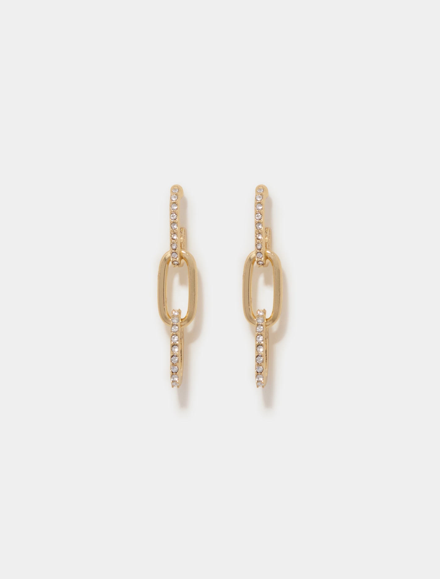Mara Stone Link Earrings 0 Gold Crystal Forever New
