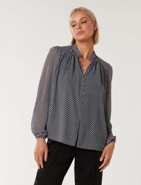 Gwen Button Detail Blouse Forever New