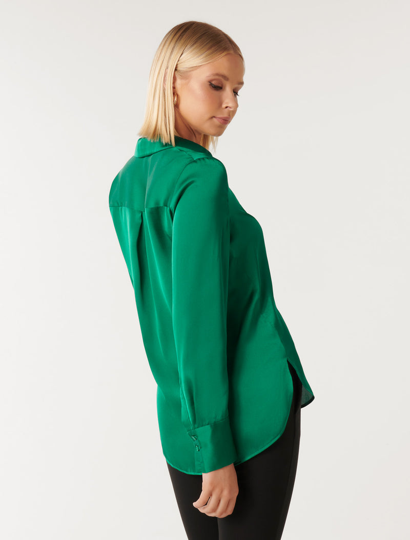 Celia Satin Shirt Forever New