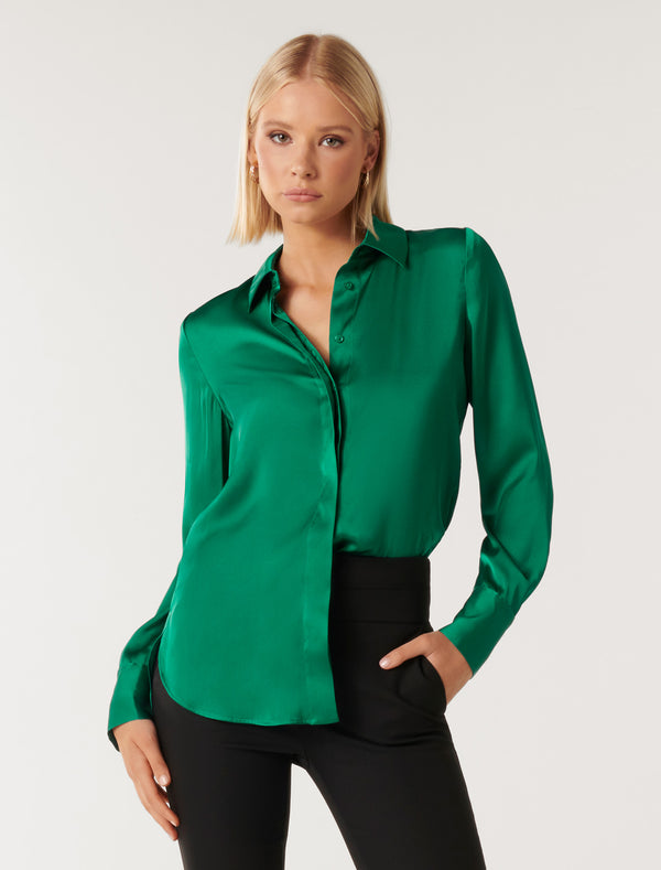 Celia Satin Shirt Forever New