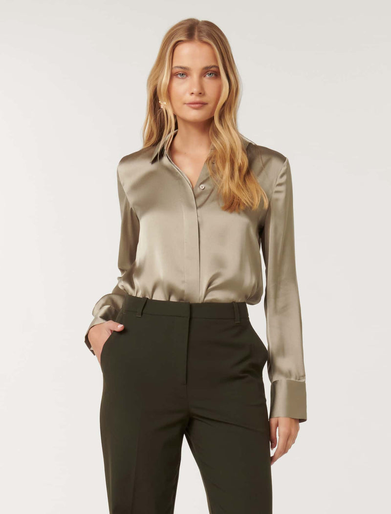 Celia Satin Shirt Forever New