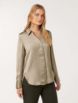 Celia Satin Shirt Forever New