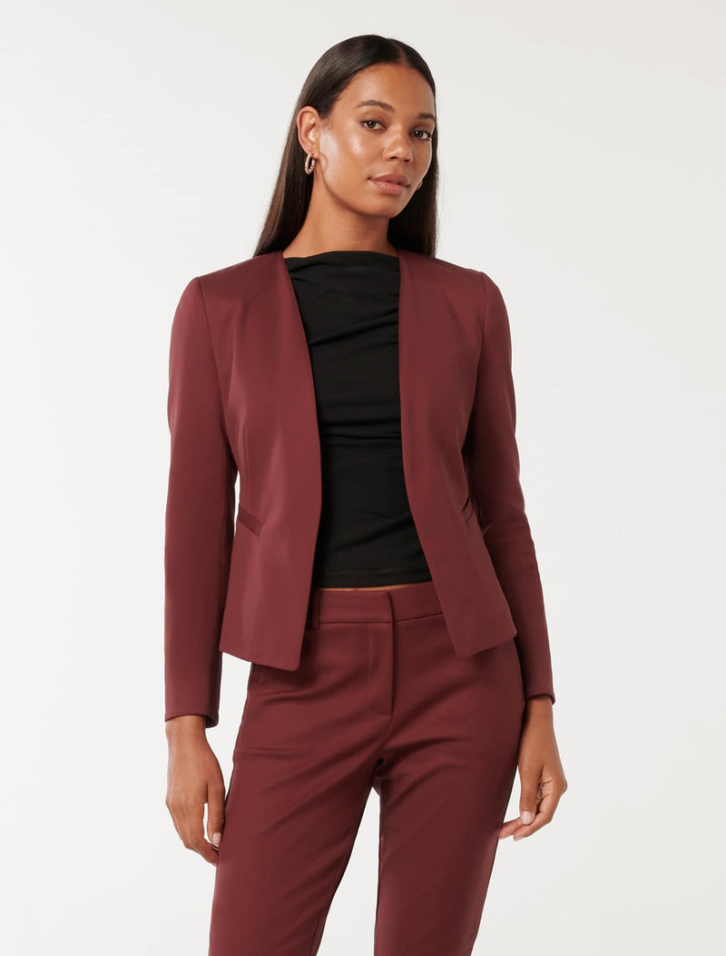 Alyssa Fitted Blazer Cabernet Suit Forever New