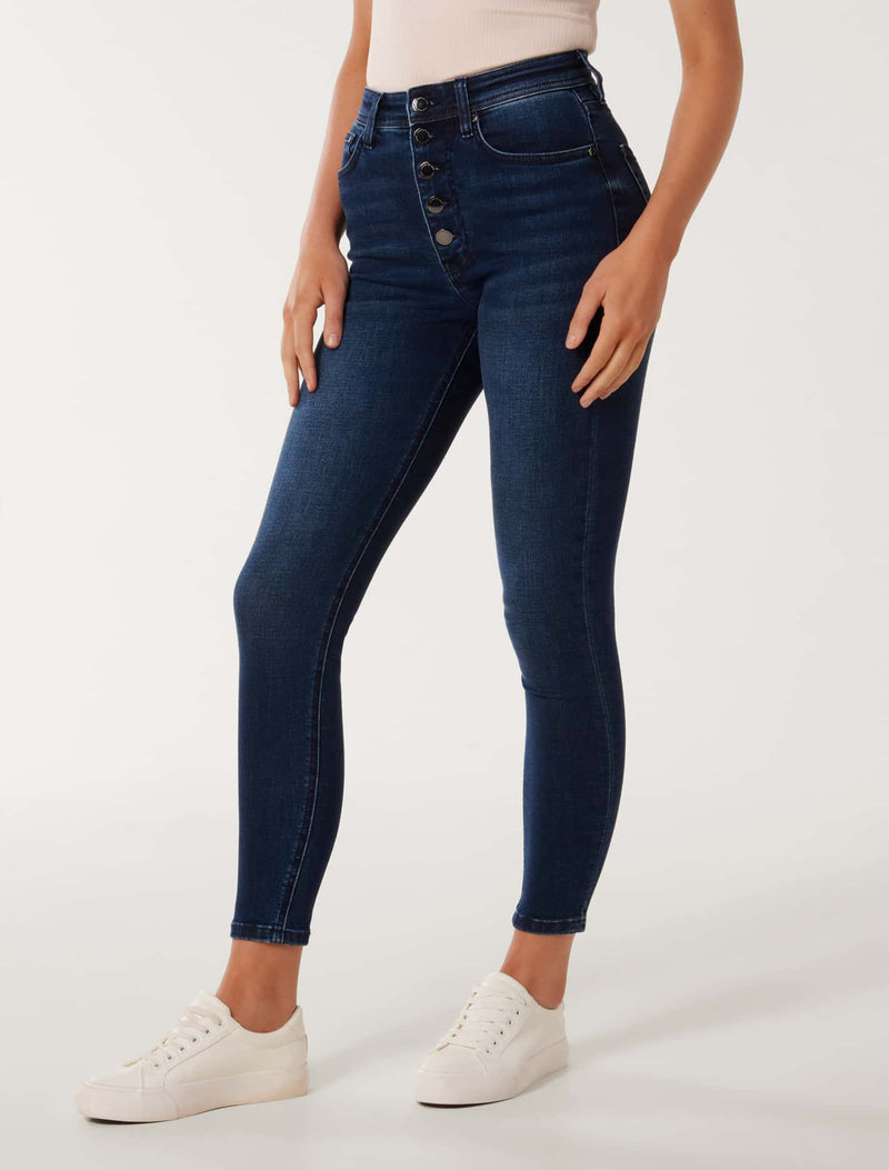 Ashley Mid-Rise Ankle Skinny Jeans Lion Sands | Forever New