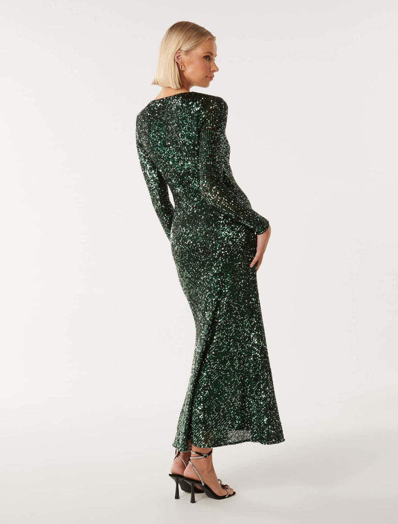 Laurie Sequin Long Sleeve Dress Forever New