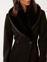 Petite Fur Collar Coat Forever New