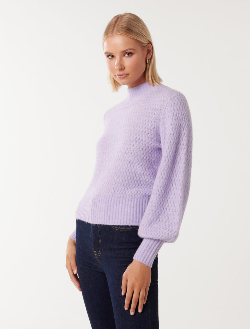 Lilac knit jumper best sale