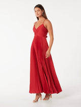 Geri Tie Back Pleated Maxi Dress Forever New