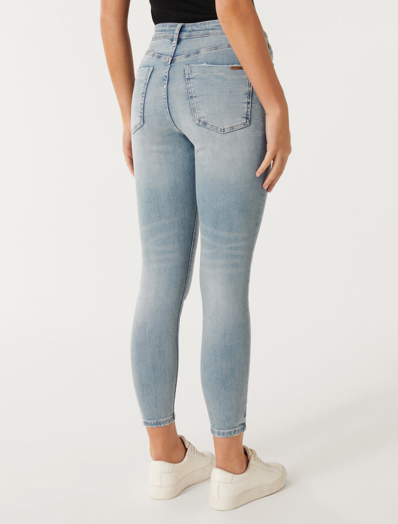 Nala Mid-Rise Ankle Skinny Jeans Baby Blue | Forever New