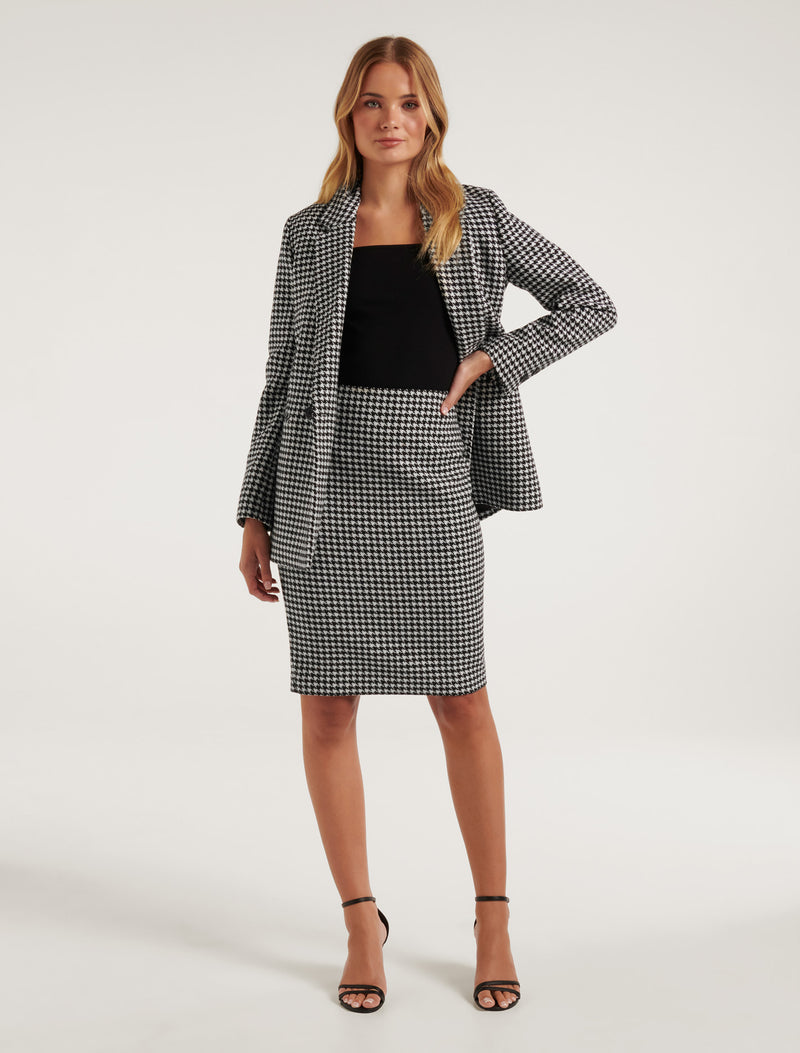 Hadley Houndstooth Pencil Skirt Forever New