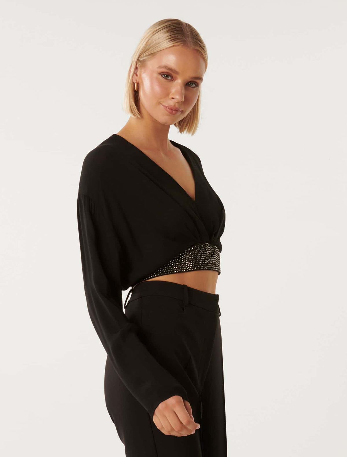 Holly Diamonte Band Batwing Top Forever New