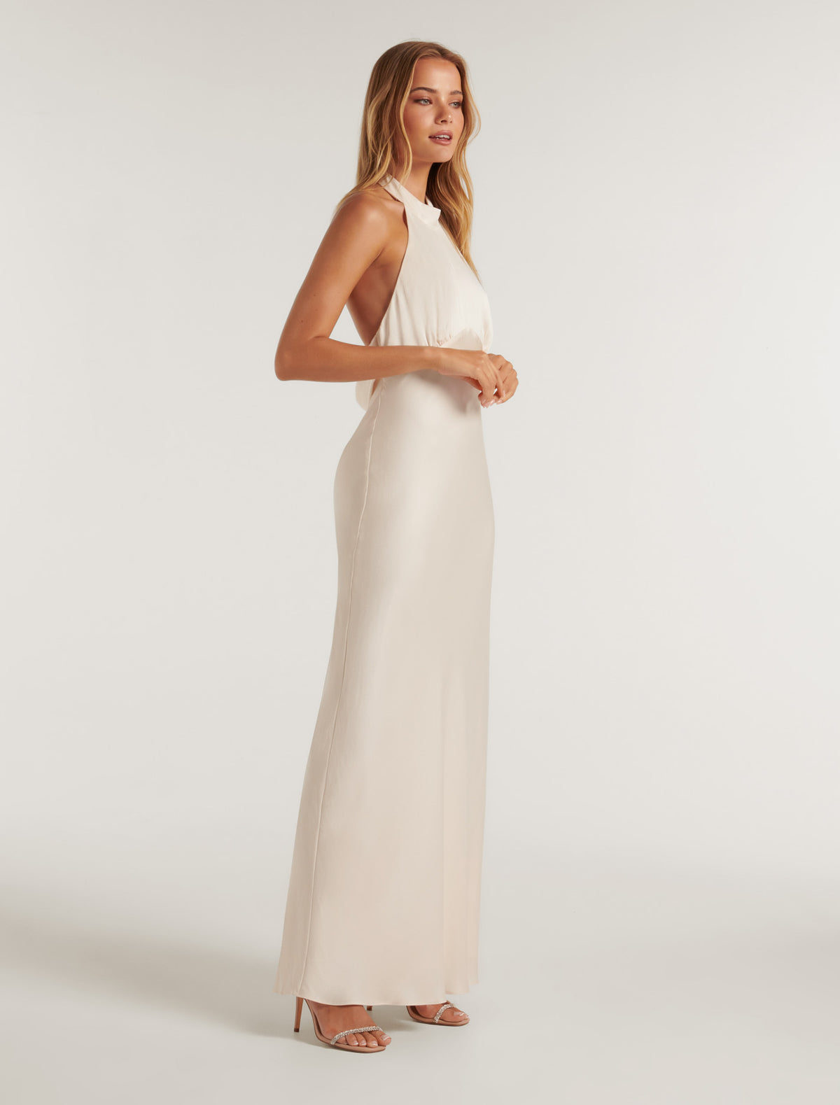 Yasmina Halter Neck Satin Dress Forever New