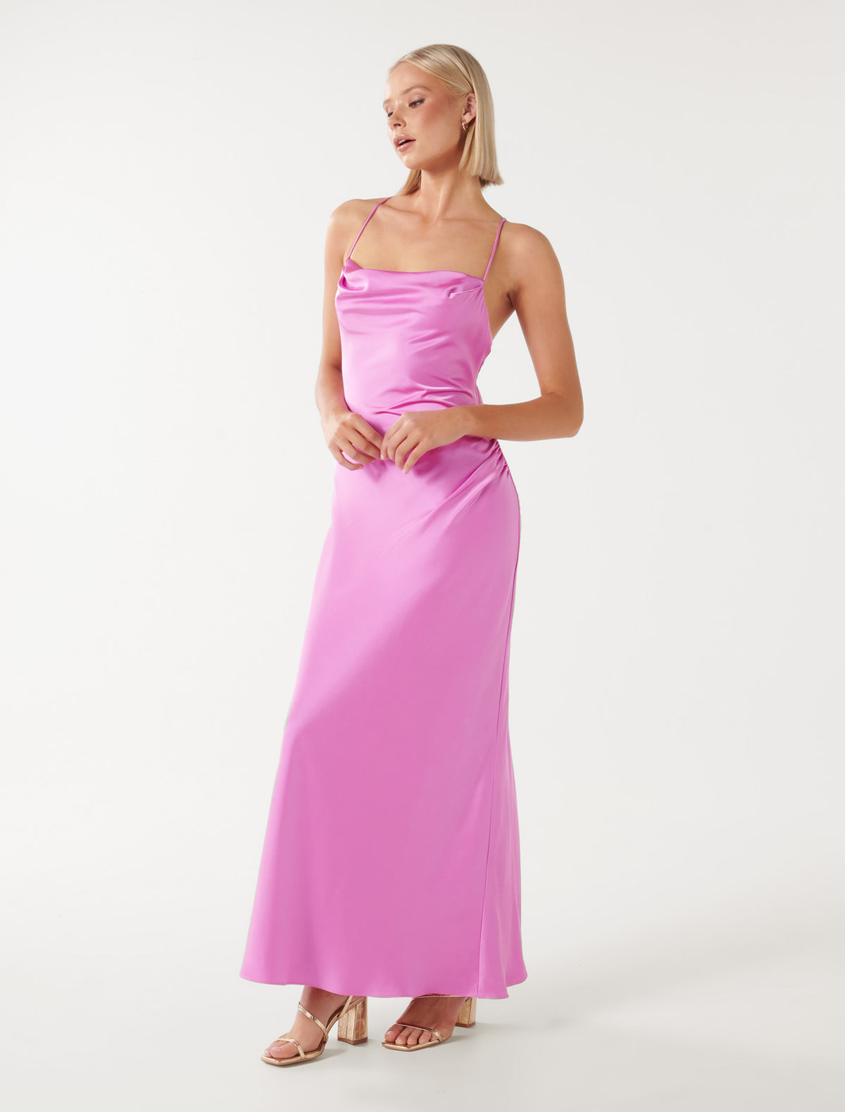 Ruby Tie Back Satin Maxi Dress Forever New