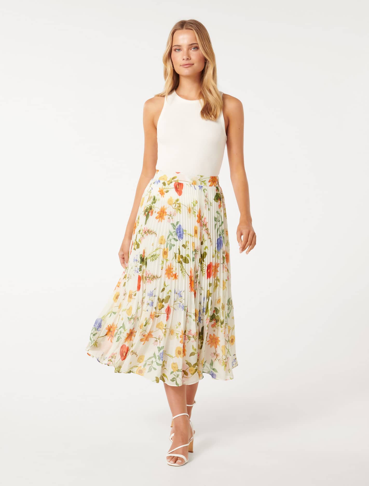Aurora Pleated Skirt Hilden Floral | Forever New