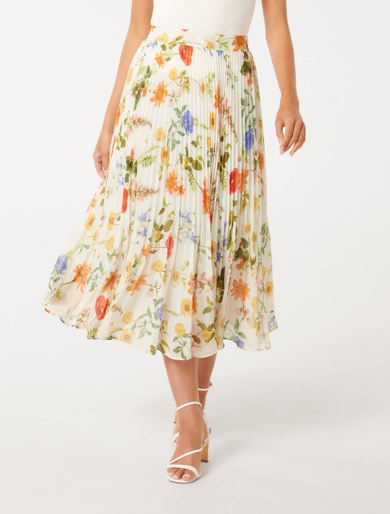 Aurora Pleated Skirt Hilden Floral | Forever New