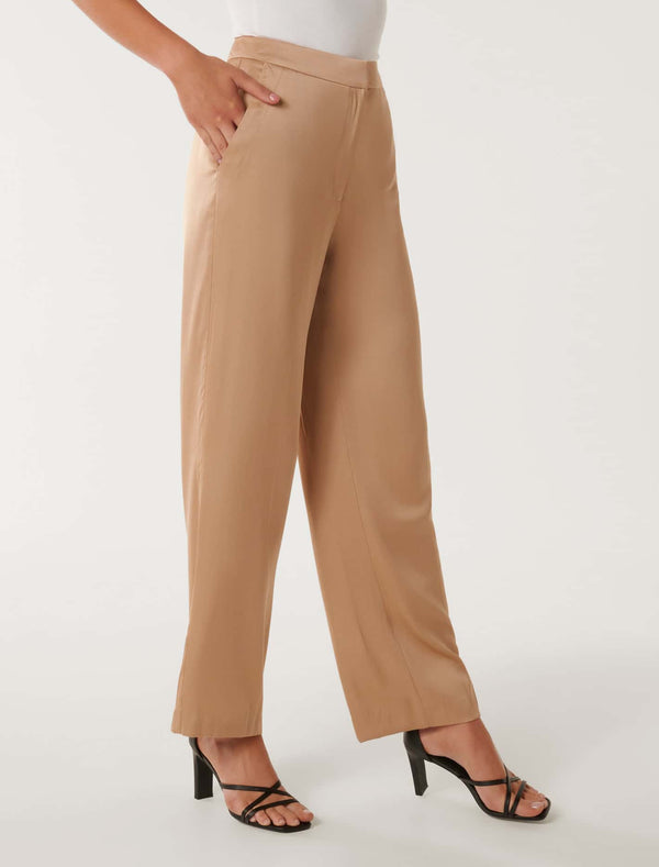 Janice Satin Straight Leg Pants Forever New
