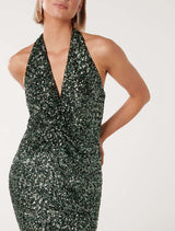 Brooke Sequin Halter Neck Dress Forever New