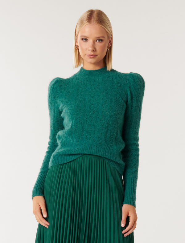 Nola Puff Sleeve Knit Jumper Forever New