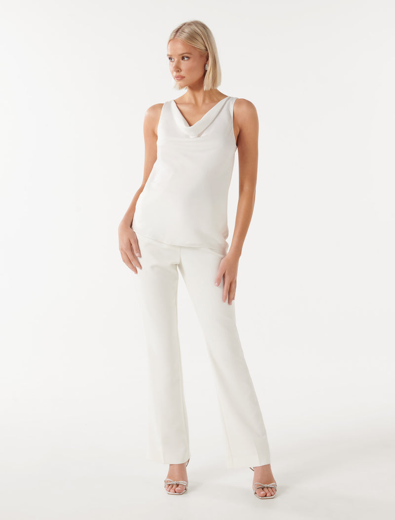 Kayley Cowl Cami Top Porcelain | Forever New