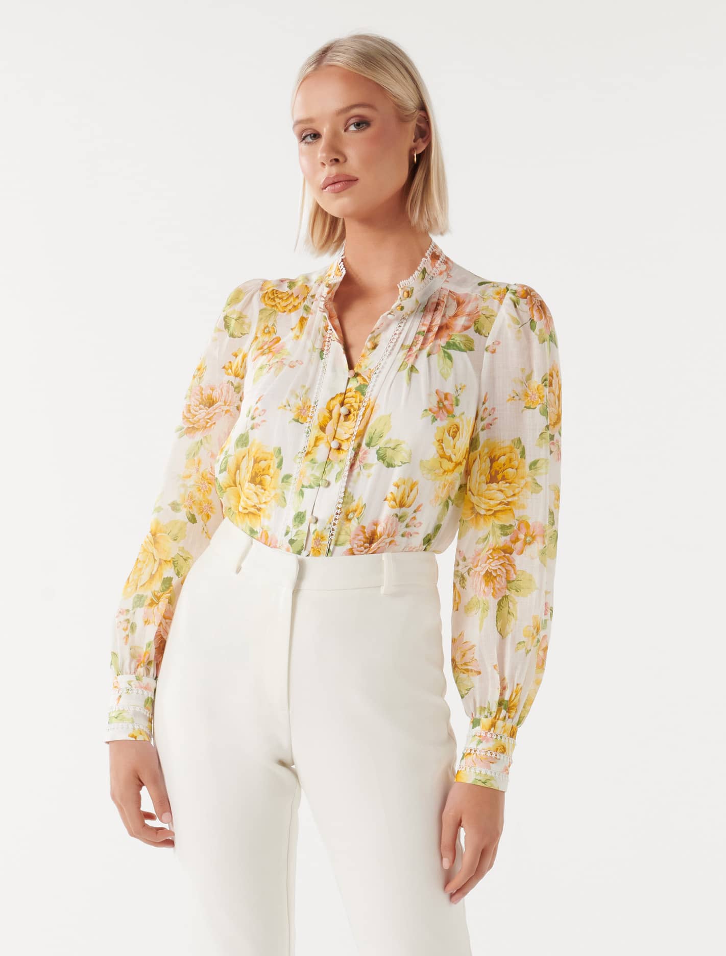 Vera Printed Rami Blouse Evora Floral | Forever New