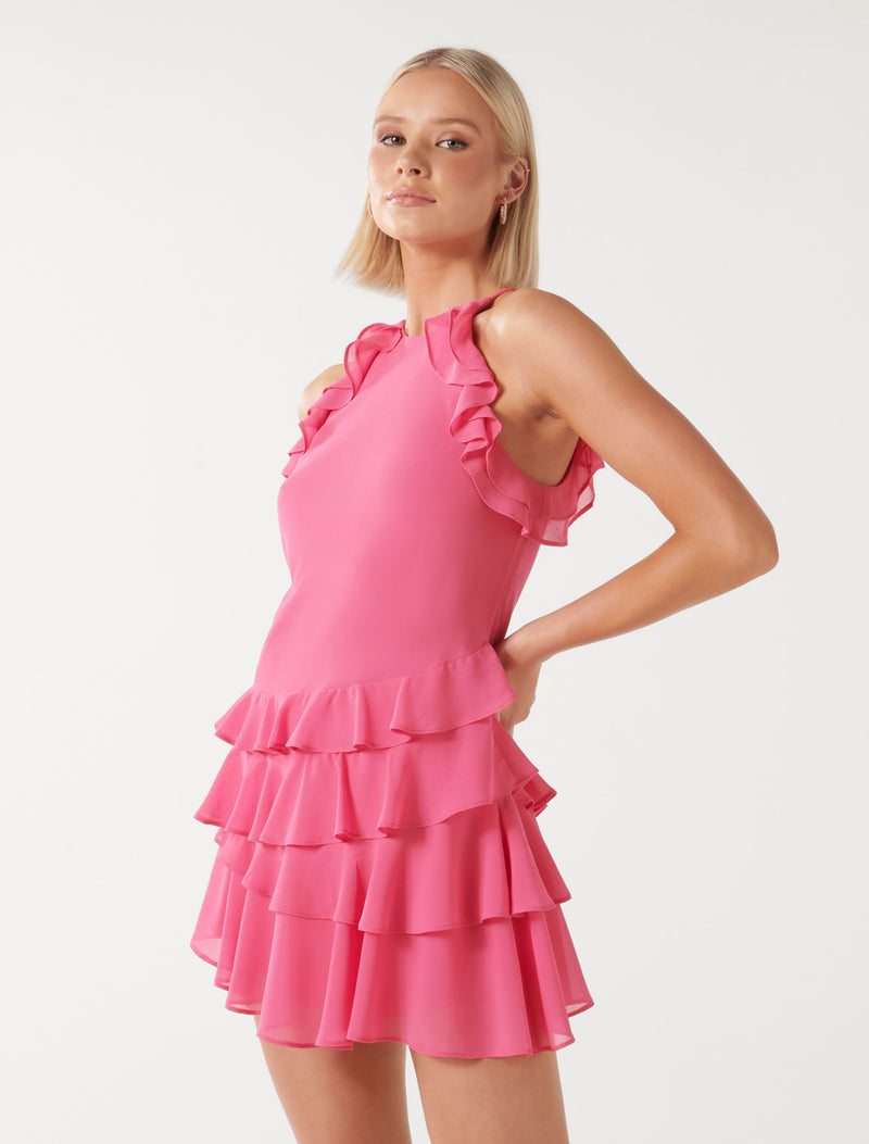 Sarah Flippy Ruffle Mini Dress Forever New