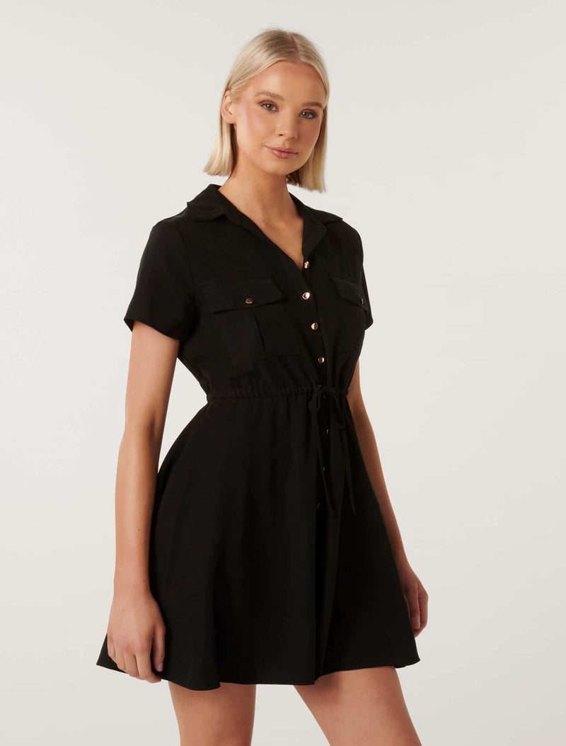 Black skater shop shirt dress