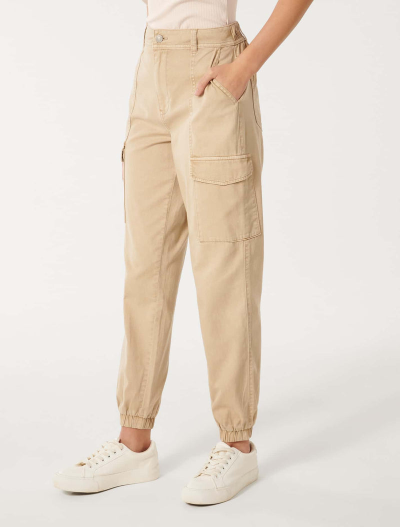 Darcy Cuffed Cargo Pant Jeans In Neutral | Forever New