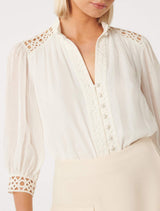 Florence Crochet Trim Blouse Forever New