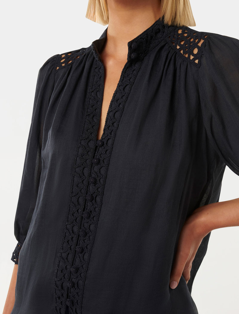 Florence Crochet Trim Blouse Forever New