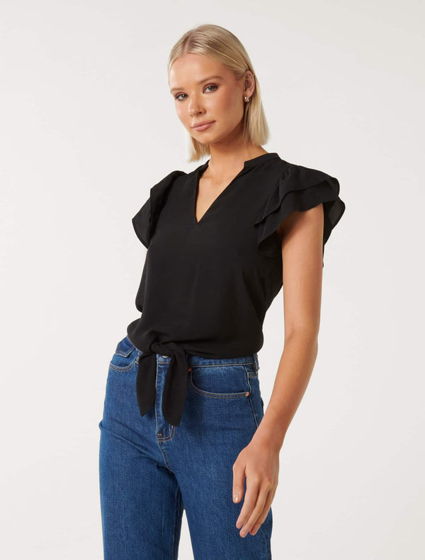 Camila Notched Neck Top Forever New