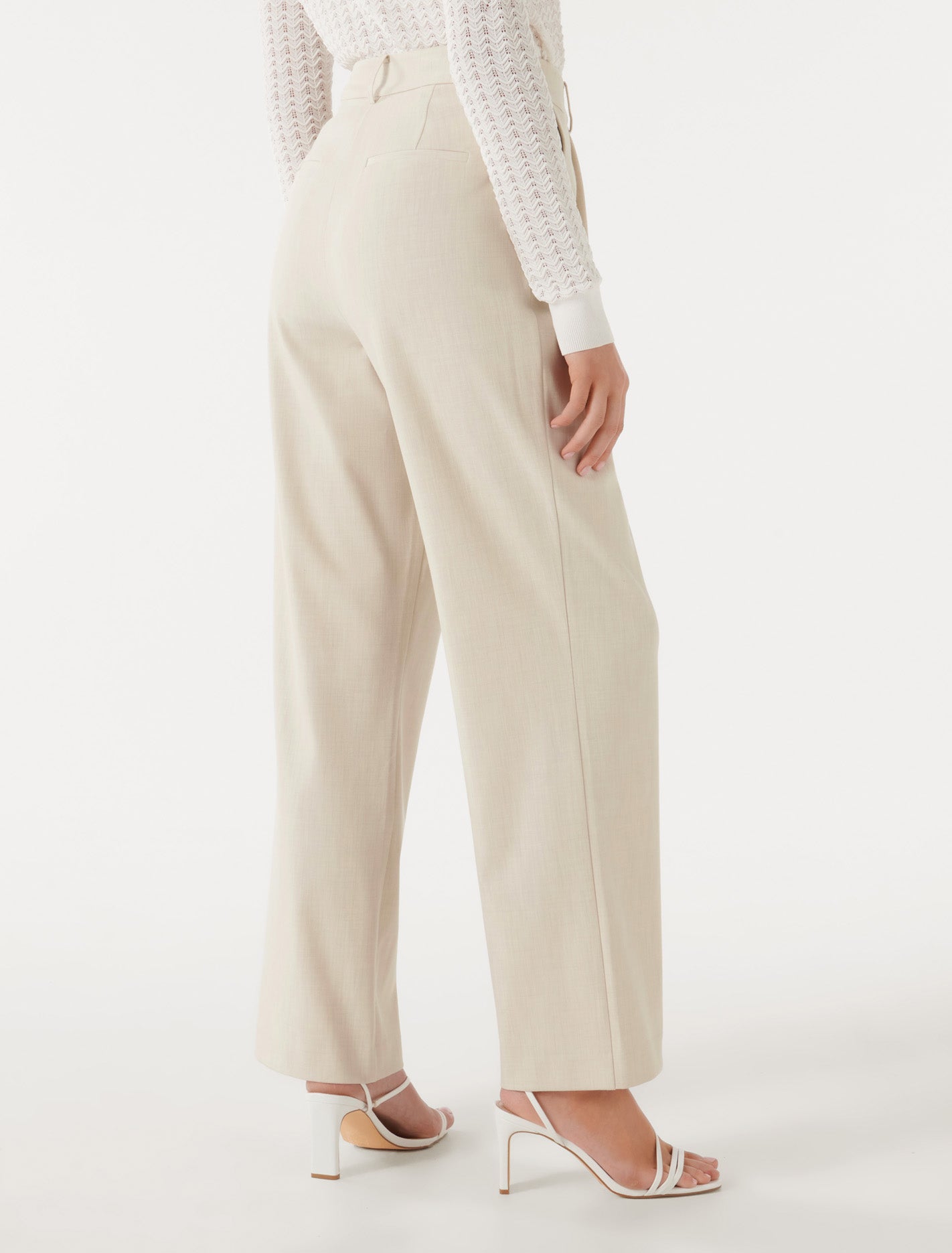 Ava Straight Leg Pants Sandy Stone | Forever New